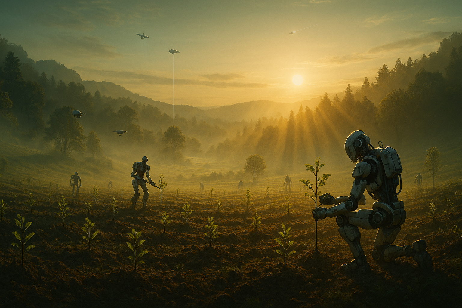 Robots reforesting remote lands